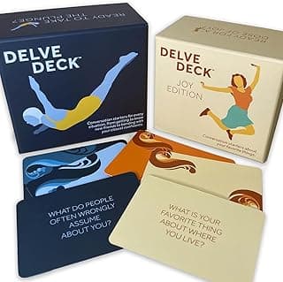 Boredwalk Delve Deck and Delve Deck Joy Edition - 350 Conversation Cards - Question Cards - Icebreaker Game image