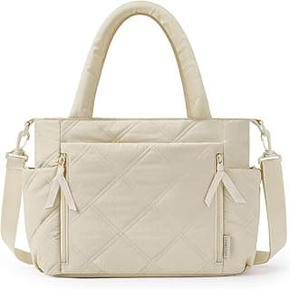 BAGSMART Tote Bag for Women, Puffer Tote Bag with Zipper, Shoulder Bag Handbag Quilted Tote Bag for Travel, Sport, Work image
