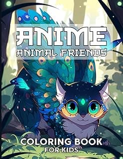 Anime Animal Friends Coloring Book for Kids Ages 5-9: A Collection of Cute Manga-Styled Pets to Fantastical Creatures Coloring Pages for Anime Fans image