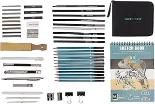 50Pcs Sketch Kit Eco Friendly Nontoxic High Smoothness Break Resistant Sketching Supplies Pro Art Drawing Kit for Artists Adults Teens Drawing Sketching Details image