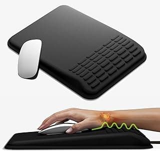 MEKASS Mouse Pad with Wrist Rest, Ergonomic Mouse Pad for Carpal Tunnel Pain Relief, Memory Foam Desktop Computer Wrist Rest Mouse Pad with Non-Slip PU Base for Office and Home (Black)