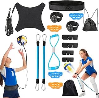 Volleyball Training Kit Bundle - Complete Set for Serving, Spiking, Setting, Passing & Arm Swing Practice | Solo Practice Trainer with Rebounder, Resistance Bands, and Pass Aid for Skill Improvement image