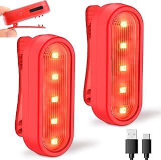 LED Safety Lights Bike Taillights, Bright Red/Green Bicycle Rear Cycling Safety Flashlight, USB C Rechargeable 4 Light Mode Options for Runners, Dogs, Boat, Bike, Walking