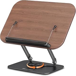BEAUTRIP Book Stand for Reading, Foldable Book Holder for Desk Hands Free, Display Stand for Office, Kitchen, Cookbooks, Textbook, Recipe, Magazines, Tablets and Laptops with 360° Rotating Base image