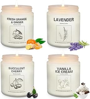 Scented Candles Sets, Candles for Home Scented,Made with Natural Soy Wax & Essential Oils, 35 Hour Burn Time,4 x 7.1 Oz Aromatherapy Candle Gifts for Christmas Birthday Women Mom Best Friends. image