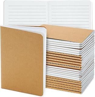 Paper Junkie 24-Pack Kraft Paper Notebooks A6 Size - Writing Journal with 80 Lined Pages, Notebook Set for Students, Kids, Classroom, Travel, Business, and Office Supplies - 4x6 In Bulk Journals