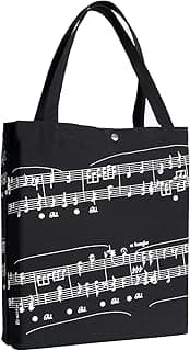 Music Notes Handbag,Reusable Grocery Bags,Canvas Tote Bag image