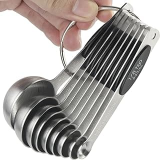 Magnetic Measuring Spoons Set of 9 Stainless Steel Stackable Measuring Spoons Heavy Duty Nesting Teaspoons Tablespoons for Measuring Dry and Liquid Ingredients image