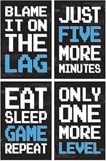 Damdekoli Game Posters - Set of 4 - Video Game Decor - B1 (11 x 17 Inches) image