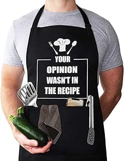 Aprons for Men, Mens Apron, Funny Aprons for Men, Adjustable Neck Strap Waterproof and OilProof Best for Cooking, Husband Birthday Gift, Gifts for Husband, Father's Day Gifts for Dad. image