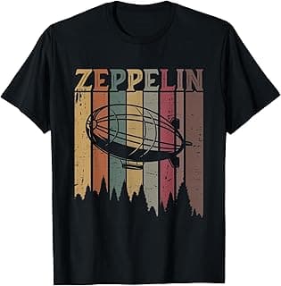 Retro Zeppelin 70s 80s Dirigible Airship Zepelin Zepplin T-Shirt image