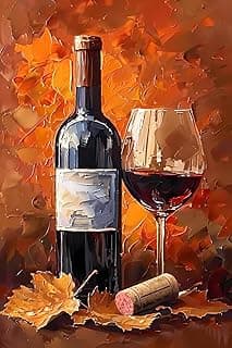 GUAIEUW Diamond Painting Kits 5D Red Wine and Glass Diamond Art with Accessories & Tools Wine Painting with Diamond Relaxation and Home Wall Decor 18x24 inch image