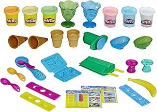 Play-Doh Kitchen Creations Ice Cream Party Set with 22 Tools & 6 Colors, 2-Ounce Cans, Back to School Classroom Supplies, Preschool Toys, Ages +3 (Amazon Exclusive) image
