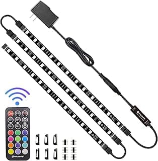 HitLights LED Strip Lights 3 Pre-Cut 12Inch/36Inch LED Light Strip Flexible Color Changing 5050 LED Accent Kit with RF Remote, Power Supply, and Connectors for TV, Home, DIY Decoration image