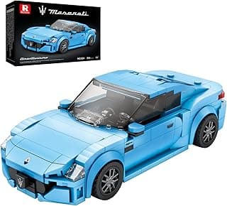 Super Sports Car Building Blocks Sets, Classic Collectible Car Model for Boys Ages 8-14, Mini Sports Cars Toy Kit for Kids Blue(384 Pieces)