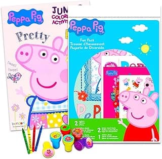 Peppa Pig Coloring Book Set Stickers and Crayons image