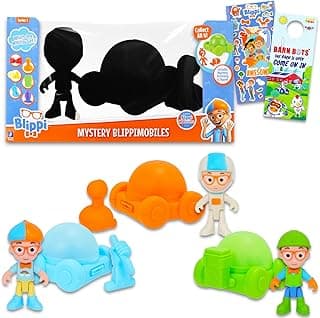 Blippi Blind Box Party Favors 3 Pack Bundle with 6 Mystery Toys, Mini Blippi Figurines, Stickers & Action Figure Set