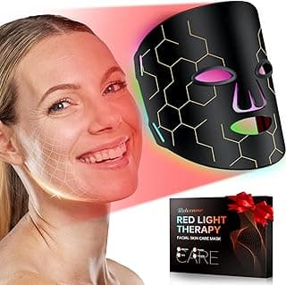 Red Light Therapy for Face, 7+1 Colors Red Light Therapy Mask Portable and Rechargeable at Home, 660nm&850nm Infrared Light Therapy Face Mask with Timer Remote Control, Relife, Active image