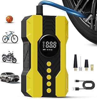 Tire Inflator Portable Air Compressor, 200PSI & 4X Faster Portable Tire Inflator for Car, Accurate Tire Pressure Gauge,Air Pump for Car Tires, Electric Bike, Soccer Ball, Exercise Ball