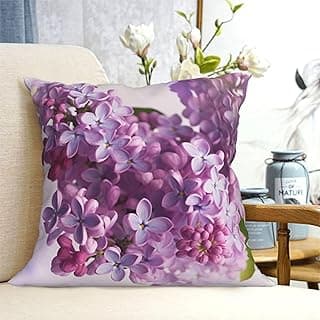 Throw Pillow Covers 18"x18" Farmhouse Cushion Covers Lilac Flowers Pillow Covers Square Soft Accent Pillowcases Decorative Throw Pillows for Couch Bed Sofa Living Room Home Decor image
