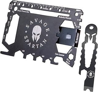 Multitool Wallet | 36 in 1 Multifunctional Toolcard Pro with Credit Card Holder Money Clip & Sleek Minimalist Stainless Steel Skull Keychain Pocket Survival Multi-Tool for Men image