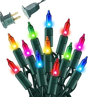 Dazzle Bright Multi-Colored Christmas Mini String Lights, 20FT 100 Count Incandescent Waterproof Fairy Lights Plug in, Connectable Christmas Decorations for Indoor Outdoor Home Party Garden Yard image