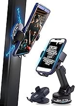 Gym Magnetic Phone Holder with Extra Suction Cup 2in1, Universal Grip Hands-Free Fitness Workouts, 360° Rotating Phone Mount, Gift Ready Gym Accessories, Magnetic Phone Holder for Gym for Men & Women
