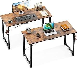 Coleshome 40 Inch Computer Desk Set of 2, Modern Simple Style Desk for Home Office, Study Student Writing Desk, Vintage image