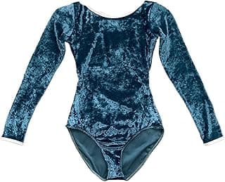LNJMRU Ballet Jumpsuit Ballet Dance Leotards Long Sleeved Exercise Set Adult Onepiece Gymnastics Girl's Ballet Leotards(Blue,M) image