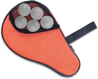 VISEMAN Table Tennis Racket Cover, Ping Pong Paddle Case, Portable Waterproof Table Tennis Bat Bag to Hold 2 Paddles 5 Balls image