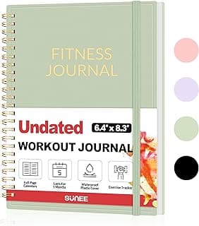 Fitness Journal Workout Planner for Men & Women, A5(6.4" x 8.3") Workout Journal Log Book Planner for Track Gym Essentials, Home Workouts, Track Progress, Achieve Goals, Green