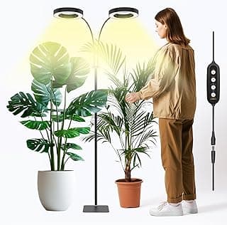 Indoor Grow Light, 40 Watt Full Spectrum LED Plant Growth Light with Stand, Adjustable Height with Timer 3/9/12 hrs, Black LED Plant Lamp image