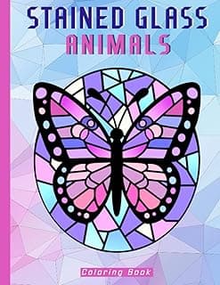 Animals Stained Glass: New kind of Coloring Book for Kids Ages 4-12 | Fun and Easy | Large Print image