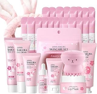 Skin Care Set Sakura Women Gifts - Skin Care for Teens 10-12 Gifts Japan - Skincare for Girls 10-12 - Gift Set for Women with Cleanser,Serum,Cream(One Size, 8PCS Sakura Scent) image