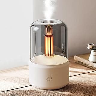 Essential Oil Diffuser, 150ml Aromatherapy Diffuser with Auto Shut-Off Function, Ultrasonic Diffusers for Essential Oils, Cool Mist Humidifier with Warm Lights, for Home & Office image