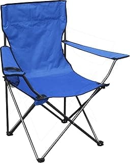 Quik Chair Portable Folding Chair with Arm Rest Cup Holder and Carrying and Storage Bag, Blue image