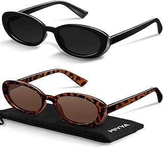 miyya Trendy Polarized Sunglasses Women, Oval Sunglasses for Women Men, Retro Sun Glasses for Women 2024, UV Protection image