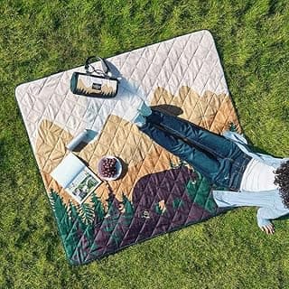 Weatherproof Vintage Outdoor Blanket (60in x 72in) - Portable Picnic Blankets Waterproof Foldable & Beach Blanket Waterproof Sandproof with Carry Strap, Camping Blanket - Foldable Waterproof (Bear) image