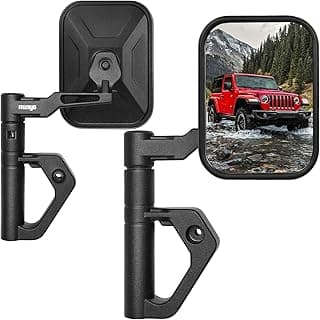 Wrangler Mirrors Doors Off Compatible with Jeep Wrangler JK JL JT Gladiator & Unlimited 2007-2025, MWNYO All-Aluminum Alloy Side View Doorless Road Mirror Set, No Vibrate Anti-Shaking, Black Screw