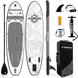 HEYBOARD Inflatable Stand Up Paddle Board 10'6"×32"×6" Standup Paddleboard with Premium SUP Accessories & Backpack, Non-Slip Deck, Waterproof Bag, Leash, Paddle, Hand Pump