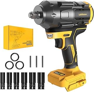 Cordless Impact Wrench for De-Walt 20V Battery, 1/2" High Torque Impact Gun, 900Ft-lbs(1200N.m) Brushless Power Impact Driver with 4-Mode Speed, LED Work Light (Battery NOT included) image