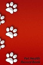 Pet Health Record Book: Veterinarian, Vaccination, and Health Care Log Book, Pawprint Red (Pets and Animals) image