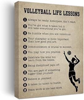 Volleyball Gifts Inspirational Wall Decor Canvas Wall Art Artwork Volleyball Framed Art Paintings Sports Posters for Women Athletes Volleyball Players Living Room Girls Room Playroom Bedroom Gym Decor image