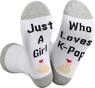 2 Pairs KPOP Korean Finger Heart Socks K-Pop Fan Best Friend Gift Just a Girl Who Loves K-Pop Gift for Korea Lover image