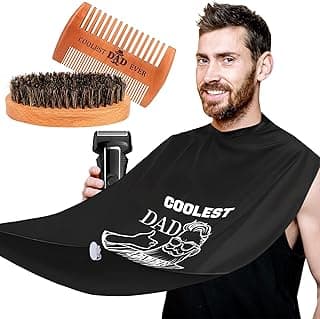Father's Day Beard Apron Brush Comb Gifts for Men Him Dad Gift Kit Husband Shaving Tools image