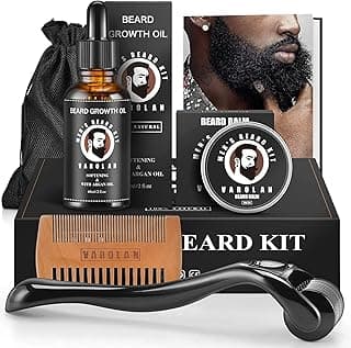 Beard Growth and Grooming Kit - Growth Oil (2Oz), Balm, Comb, E-book, Storage Bag, Mustache Mens Gift Set for Him image