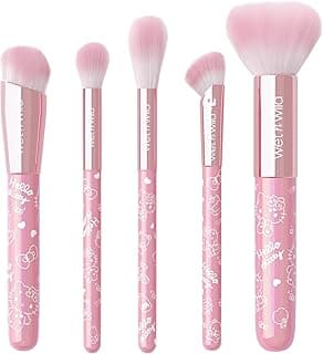 wet n wild Hello Kitty 5-Piece Makeup Brush Set, Buildable & Blendable Multifunctional Seamless Application, Cruelty-Free & Vegan Feathery Soft Bristles image