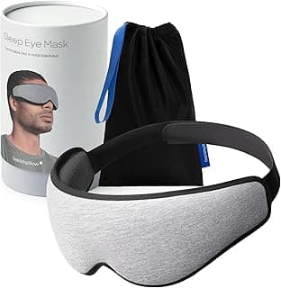 Ostrichpillow Eye Mask, Sleep Mask for Men Women 100% Blackout, No Pressure On Eyes, Soft & Breathable, Adjustable Fit, Travel Bag Included image