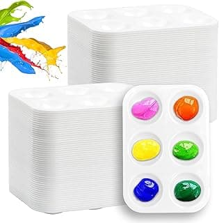 100PCS Paint Tray Palettes Plastic Paint Pallets for Kids or Students Watercolor Palette Painting Tray for Painting Party, DIY Craft and Art Painting