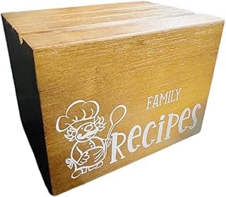 Recipe Box, Recipe Card Box,Recipe Box with Cards and Dividers, Wooden Recipe Box, Housewarming Gift, Recipe Box 4x6，Wedding Recipe Cards, Recipe Box With Cards and Dividers(Light)